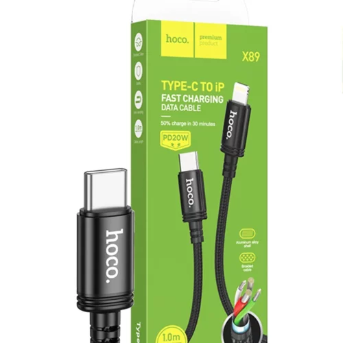 Hoco X89 20W USB-C to Lightning Braided Charging Cable – 1m (Black)