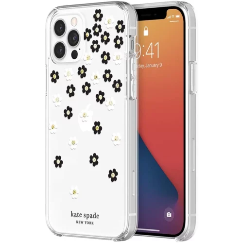 Kate Spade New York Protective Hardshell Case for iPhone 12 Pro Max (Scattered Flowers)
