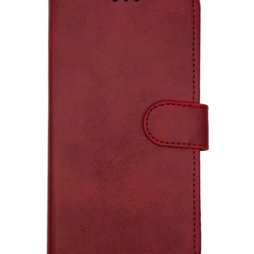 Leather Wallet Case for Samsung S22 Plus (Red)