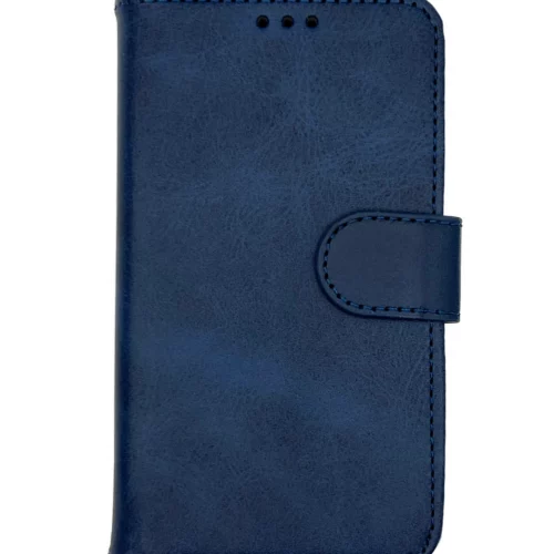 Leather Wallet Case for iPhone 12/13 Mini (Blue)