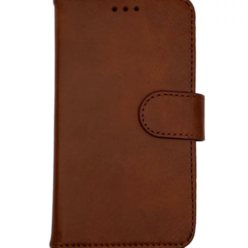 Leather Wallet Case for iPhone 12/13 Mini (Brown)