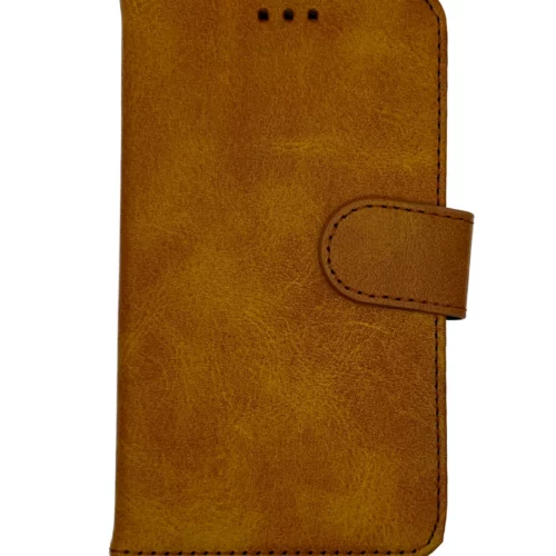 Leather Wallet Case for iPhone 12/13 Mini (Light Brown)