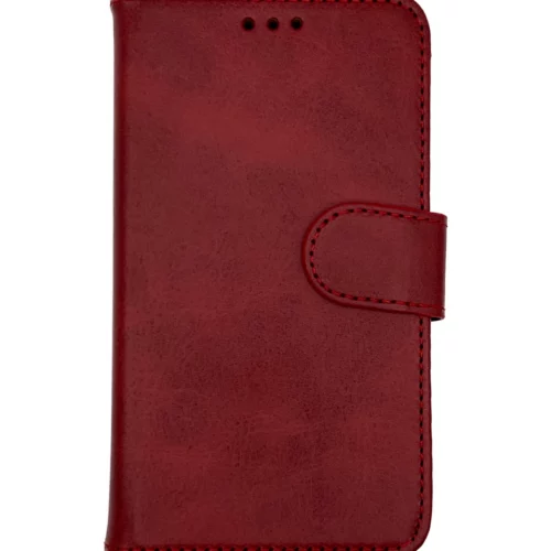 Leather Wallet Case for iPhone 12/13 Mini (Red)