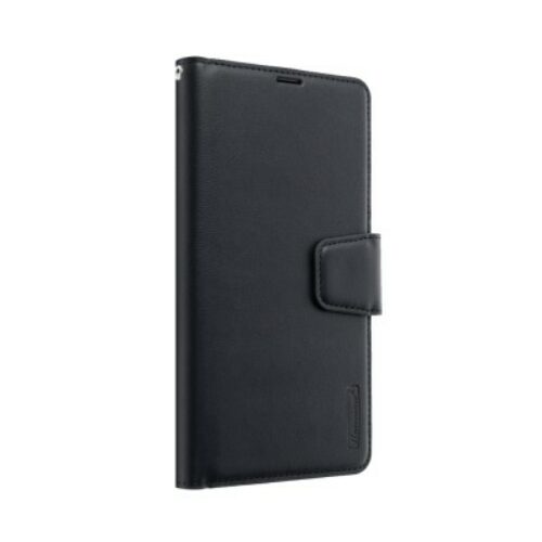 Hanman Leather Wallet Case for iPhone 15 Plus (Black)