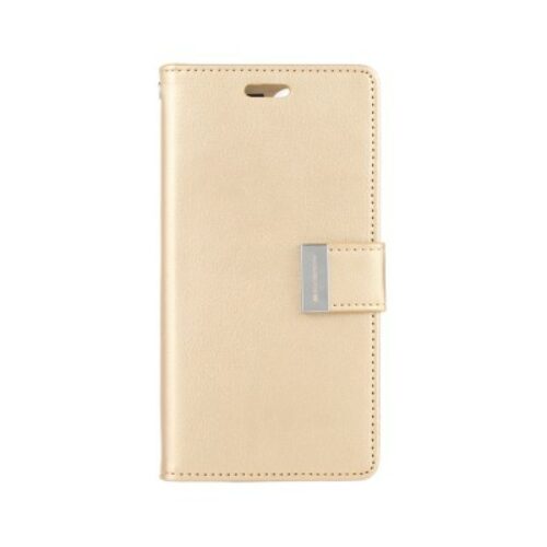 Goospery Mercury Rich Diary Case for iPhone 15 Pro Max (Gold)